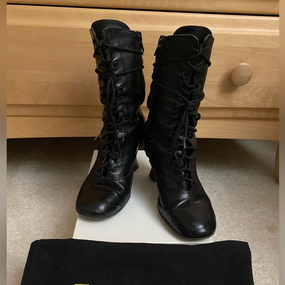 Women's Black Lace-Up Boots